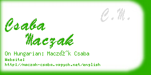 csaba maczak business card